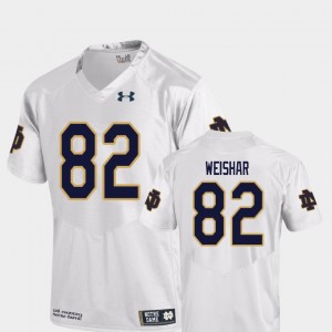White Replica Football University of Notre Dame #82 Mens Nic Weishar College Jersey