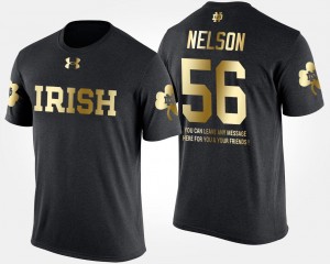 Irish Gold Limited Quenton Nelson College T-Shirt For Men's Short Sleeve With Message #56 Black