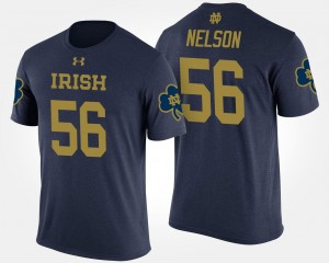 #56 Notre Dame Fighting Irish Men Quenton Nelson College T-Shirt Navy