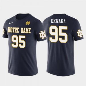 For Men's Detroit Lions Football Notre Dame Fighting Irish Future Stars Navy #95 Romeo Okwara College T-Shirt