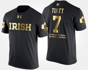 #7 Mens Black Notre Dame Fighting Irish Gold Limited Stephon Tuitt College T-Shirt Short Sleeve With Message