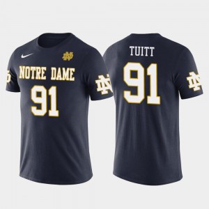 Pittsburgh Steelers Football Mens University of Notre Dame #91 Future Stars Stephon Tuitt College T-Shirt Navy