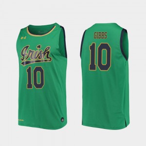 T.J. Gibbs College Jersey 2019-20 Basketball Irish Kelly Green Replica #10 For Men