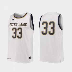 Replica Basketball #33 University of Notre Dame Mens White College Jersey