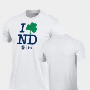 I Love ND Charged Cotton University of Notre Dame Mens College T-Shirt White 2018 Shamrock Series