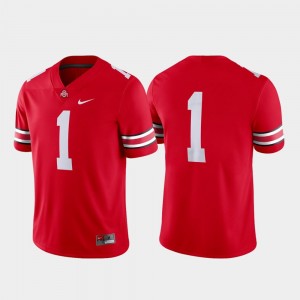 Men's #1 Game College Jersey Ohio State Scarlet Football