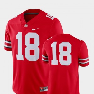 Buckeyes Scarlet Football #18 For Men's 2018 Game College Jersey