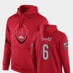 Scarlet Mens Brian Snead College Hoodie #6 Ohio State Icon Circuit Football Performance