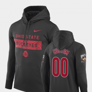 Football Performance College Customized Hoodie Ohio State Buckeyes Sideline Seismic #00 For Men's Anthracite