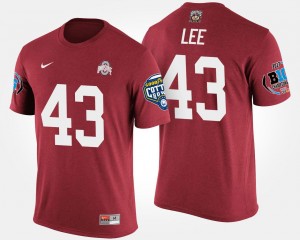 Darron Lee College T-Shirt #43 Bowl Game OSU For Men's Scarlet Big Ten Conference Cotton Bowl