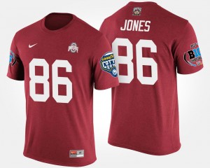 Ohio State Buckeyes Men's Bowl Game Dre'Mont Jones College T-Shirt Scarlet #86 Big Ten Conference Cotton Bowl