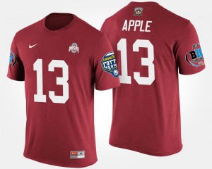 Eli Apple College T-Shirt Big Ten Conference Cotton Bowl OSU Bowl Game Men's #13 Scarlet