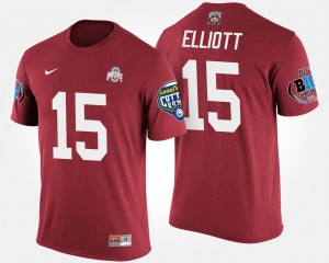 Ezekiel Elliott College T-Shirt #15 Men OSU Buckeyes Bowl Game Scarlet Big Ten Conference Cotton Bowl