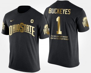 Buckeyes For Men's Black No.1 Short Sleeve With Message College T-Shirt Gold Limited #1