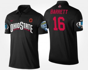 OSU Buckeyes Black Bowl Game J.T. Barrett College Polo #16 Big Ten Conference Cotton Bowl For Men's