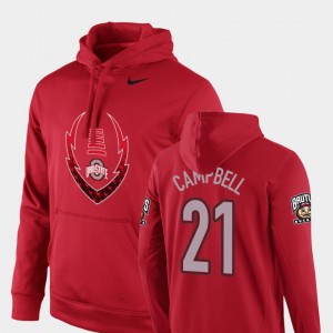 Parris Campbell College Hoodie #21 Ohio State Men Football Performance Icon Circuit Scarlet