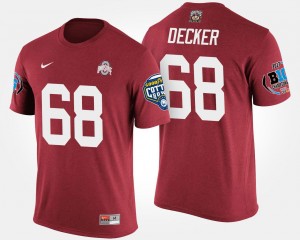 Ohio State Men Taylor Decker College T-Shirt Bowl Game #68 Big Ten Conference Cotton Bowl Scarlet