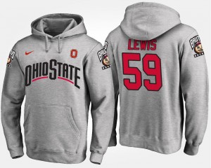 For Men's Gray Tyquan Lewis College Hoodie #59 Ohio State