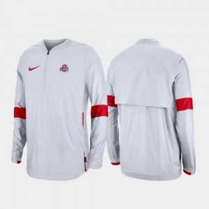 College Jacket Quarter-Zip Ohio State Buckeye For Men's 2019 Coaches Sideline White