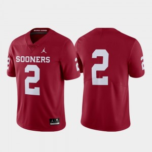 Crimson #2 College Jersey Football Sooners Limited For Men