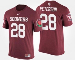 Adrian Peterson College T-Shirt Big 12 Conference Rose Bowl #28 Bowl Game For Men's University Of Oklahoma Crimson