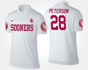 White Adrian Peterson College Polo Sooners Mens #28