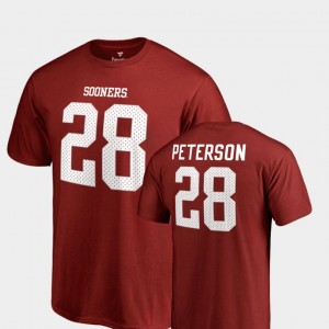#28 Scarlet Adrian Peterson College T-Shirt Mens Name & Number Legends Sooners
