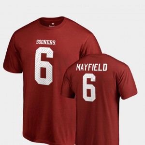 Legends Men's #6 University Of Oklahoma Baker Mayfield College T-Shirt Name & Number Crimson