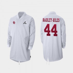 Brendan Radley-Hiles College Jacket Full-Zip Sideline 2019 Football Playoff Bound White For Men Oklahoma Sooners #44