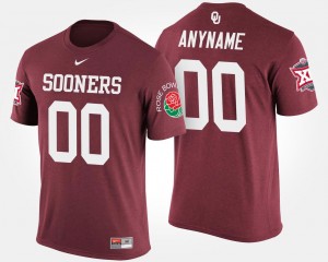 Big 12 Conference Rose Bowl University Of Oklahoma Crimson For Men's Bowl Game College Custom T-Shirts #00
