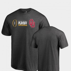 College T-Shirt 2018 Football Playoff Bound Heather Gray Oklahoma Sooners For Men Cadence Big & Tall