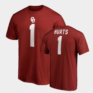 Jalen Hurts College T-Shirt #1 Name & Number Legends Men's Crimson Sooner