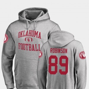 #89 Jaylon Robinson College Hoodie Oklahoma Sooners Ash Neutral Zone Mens Football