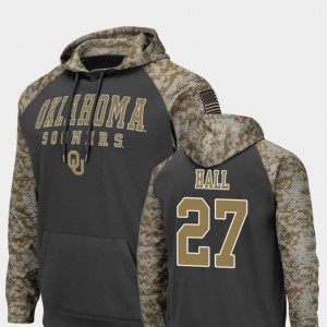 Jeremiah Hall College Hoodie #27 Charcoal Men United We Stand Colosseum Football OU Sooners