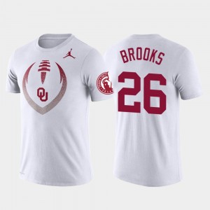 Sooners Football Icon White Kennedy Brooks College T-Shirt #26 Performance For Men