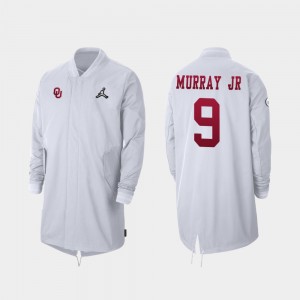 Oklahoma Sooners 2019 Football Playoff Bound White Full-Zip Sideline Mens Kenneth Murray College Jacket #9