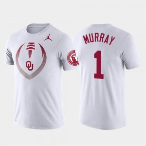 Kyler Murray College T-Shirt White OU #1 Football Icon Men's Performance