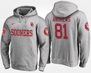 #81 OU Gray For Men's Mark Andrews College Hoodie