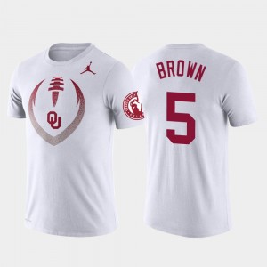 Sooner Men's Performance #5 Football Icon Marquise Brown College T-Shirt White
