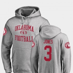 #3 Neutral Zone Oklahoma Sooners For Men's Mykel Jones College Hoodie Ash Football