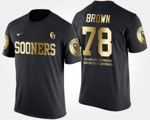 Black Gold Limited Orlando Brown College T-Shirt Sooner For Men Short Sleeve With Message #78