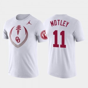 Football Icon Sooners Parnell Motley College T-Shirt #11 Mens White Performance
