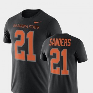 Football Name & Number Barry Sanders College T-Shirt For Men #21 Black Oklahoma State Cowboys