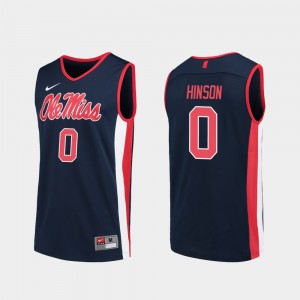 Blake Hinson College Jersey Replica Ole Miss Basketball #0 Mens Navy
