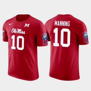 Mens Rebels Eli Manning College T-Shirt Future Stars #10 New York Giants Football Red