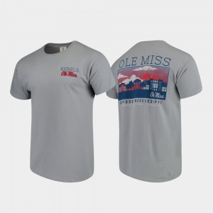 Mens College T-Shirt Campus Scenery Ole Miss Comfort Colors Gray