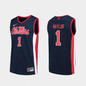 Rebels Navy Replica Zach Naylor College Jersey #1 Basketball For Men's