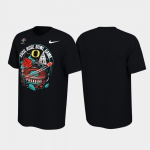UO College T-Shirt Illustration Men's Black 2020 Rose Bowl Bound