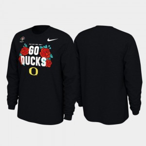 Verbiage Long Sleeve College T-Shirt Oregon Black 2020 Rose Bowl Bound For Men's