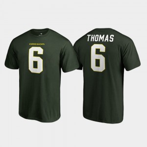 Ducks #6 Green Legends Name & Number Mens De'Anthony Thomas College T-Shirt